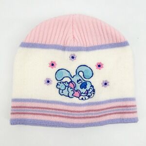 Nick Jr Blues Clues Vintage Y2K 2004 Hat Flowers Embroidered Toddler Beanie